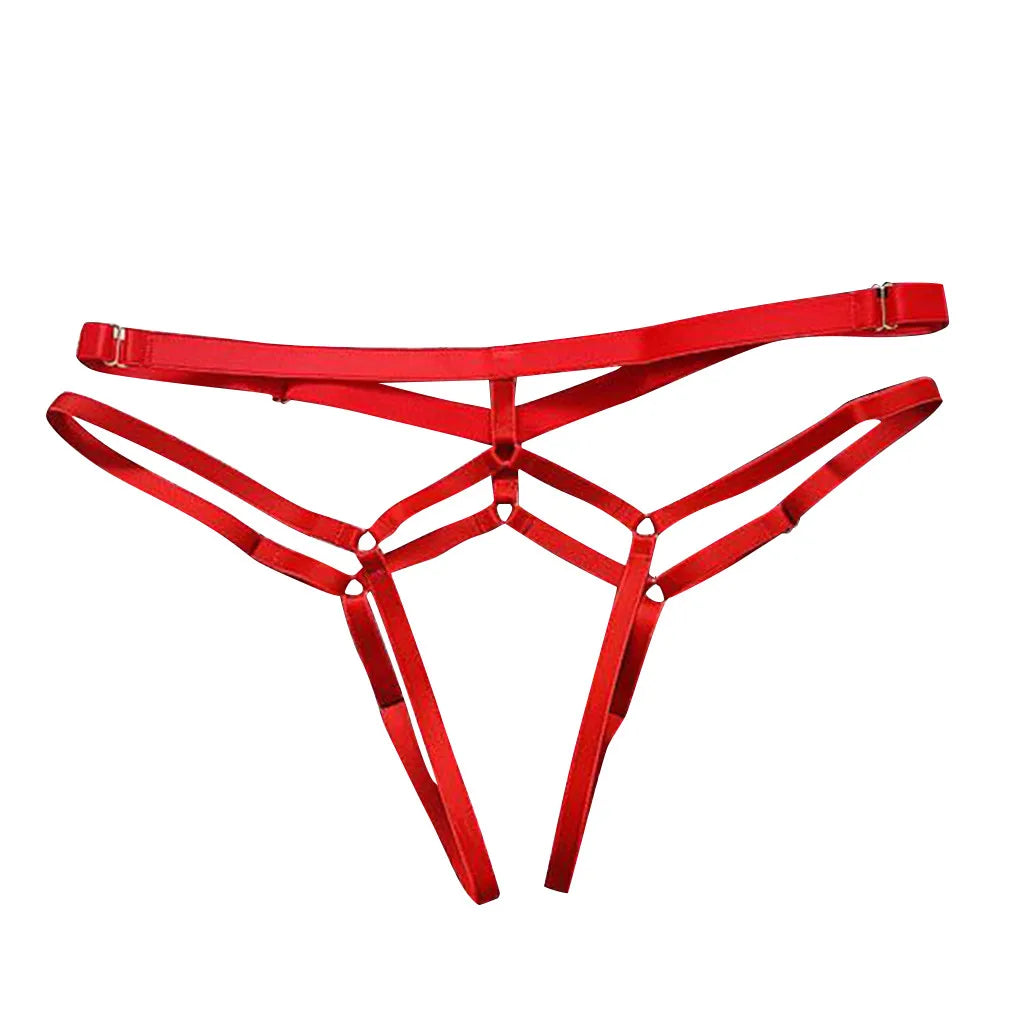 Sexy Temptation Open Crotch Bundle T-string Teddy Panties Women's Erotic Clothing Sex Thong Ladies Underwear Porn Lingerie Set