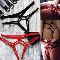 Sexy Temptation Open Crotch Bundle T-string Teddy Panties Women's Erotic Clothing Sex Thong Ladies Underwear Porn Lingerie Set