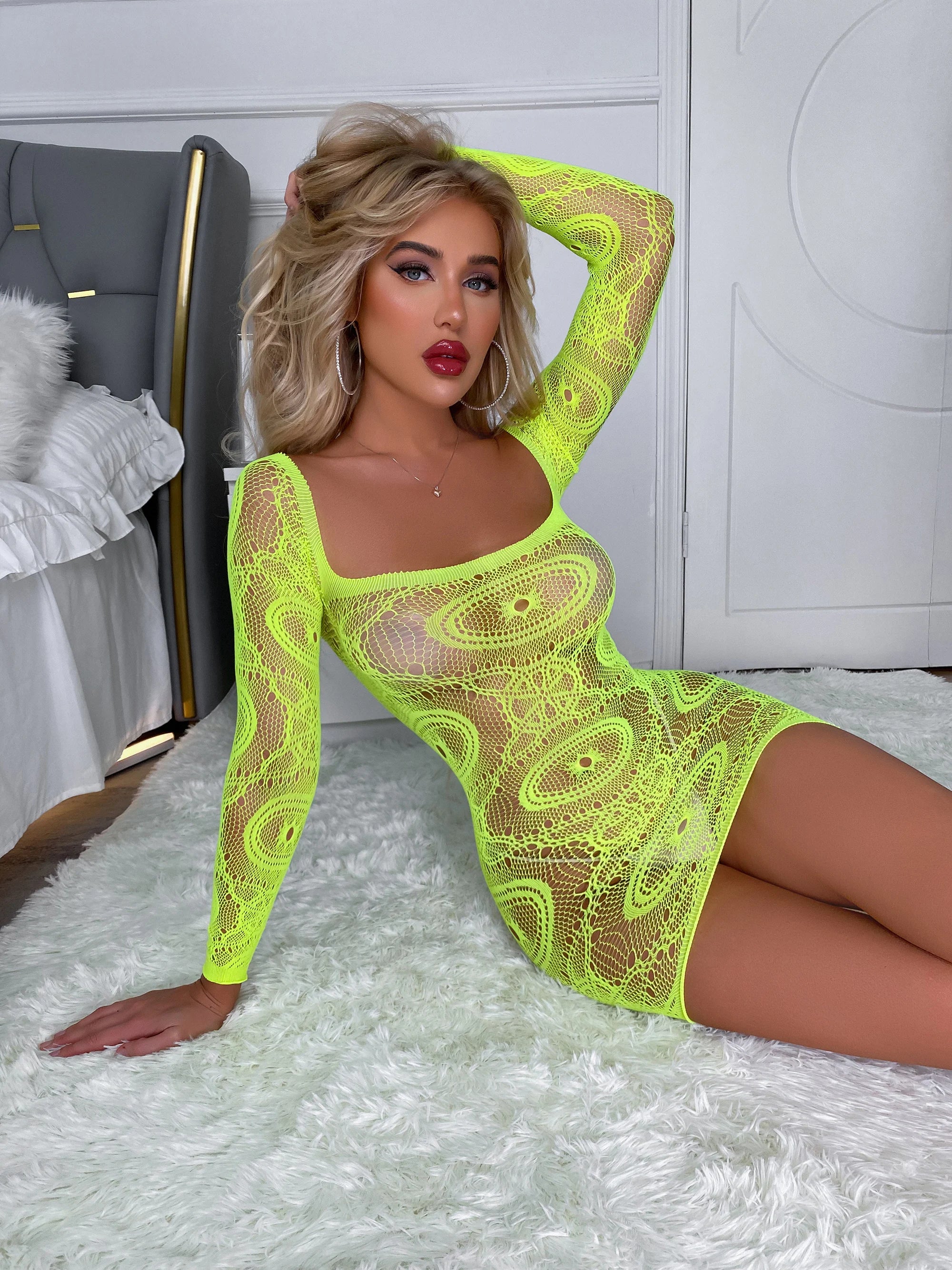 Transparent Fishnet Sexy Lingerie Exotic Nightclub Sex Dress Women Erotic Sexy Costume Hot Erotic Babydolls Porn Underwear